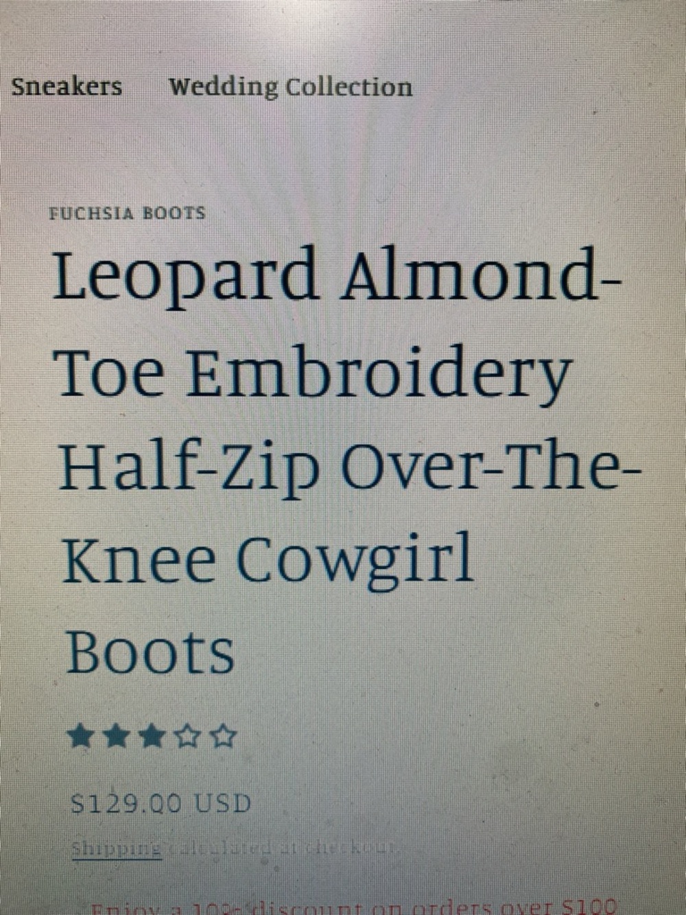 Leopard Print Knee High Almond Toe Embroidery OTK Western Boots NIB Size 8.5 - Picture 14 of 16